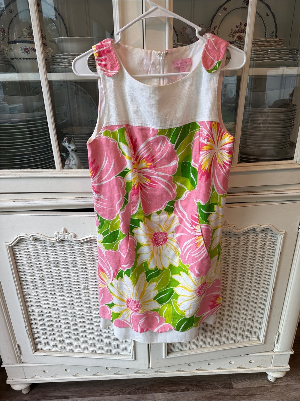 Lilly Pulitzer Pink and White Floral Midi Dress